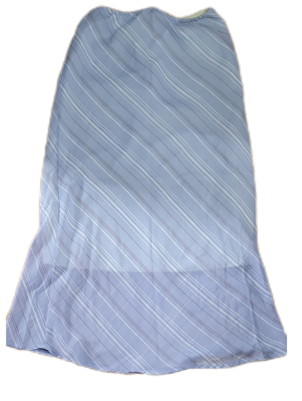Xi Vintage Y2K Pastel Blue Diagonal Striped Midi Skirt